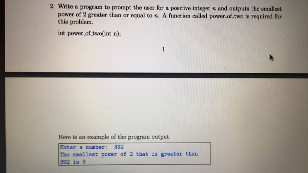 Solved 2. write a program to prompt the user for a positive | Chegg.com