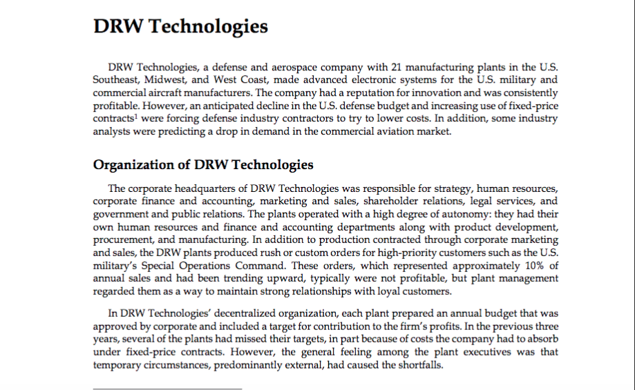 drw technologies case study questions and answers