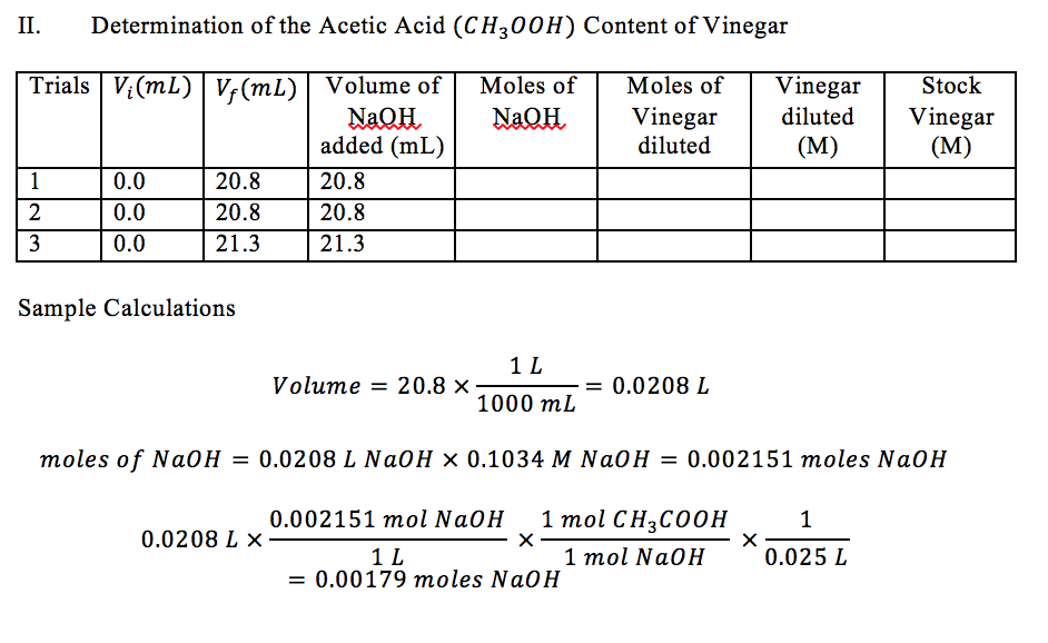 1) Is the moles of NaOH the same as the moles of | Chegg.com