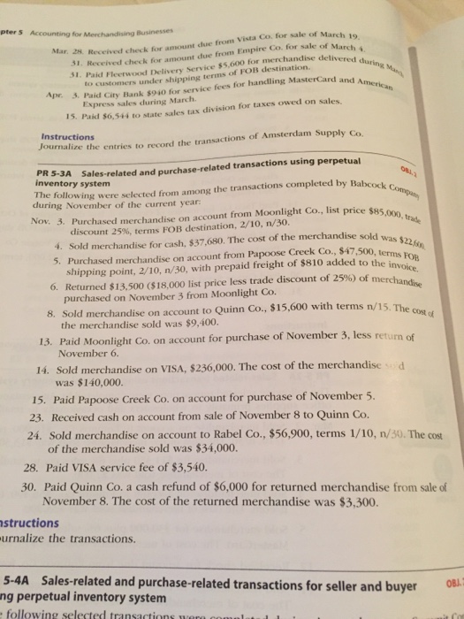 Solved Of March 19 Co For Sale Of March 4 Si Received Chegg