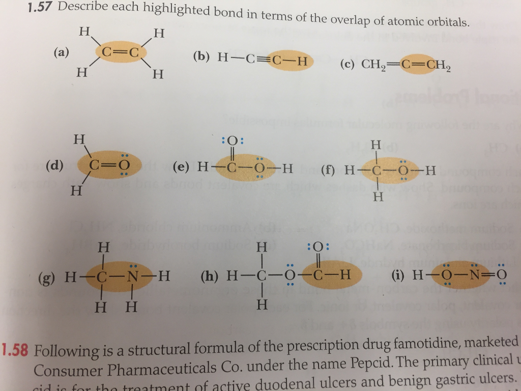 Solved 1.57 Describe each highlighted bond in terms of the | Chegg.com
