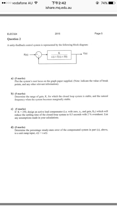 solved-a-unity-feedback-control-system-it-represented-by-the-chegg