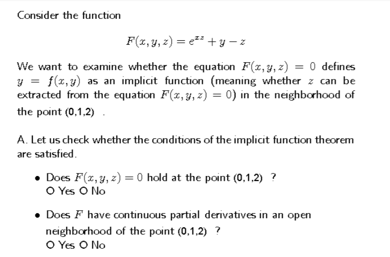 Solved Of The The Conditions Of The Implicit Function | Chegg.com