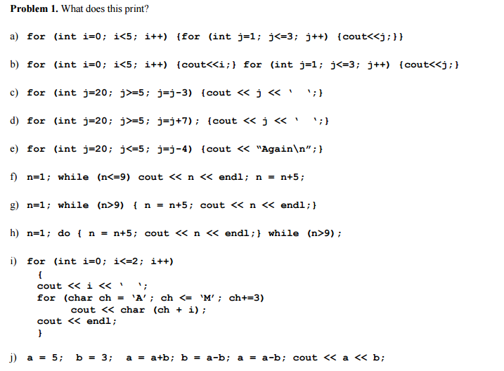 Solved What does this print? for (int i=0; i