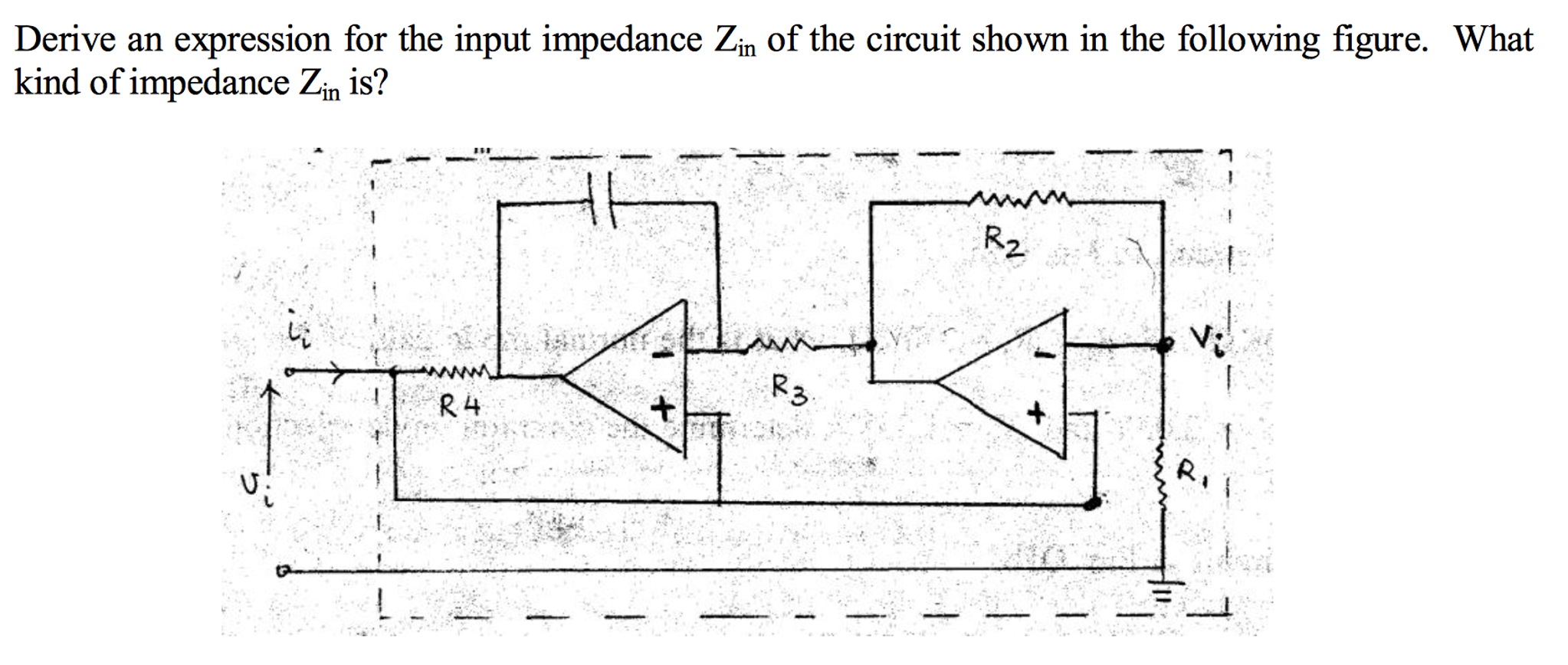 Solved Derive an expression for the input impedance Z_in of