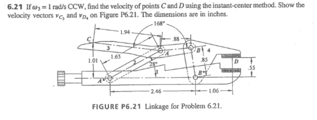 Solved 6 21 Ifo3 1 Rad s CCW find The Velocity Of Points C Chegg
