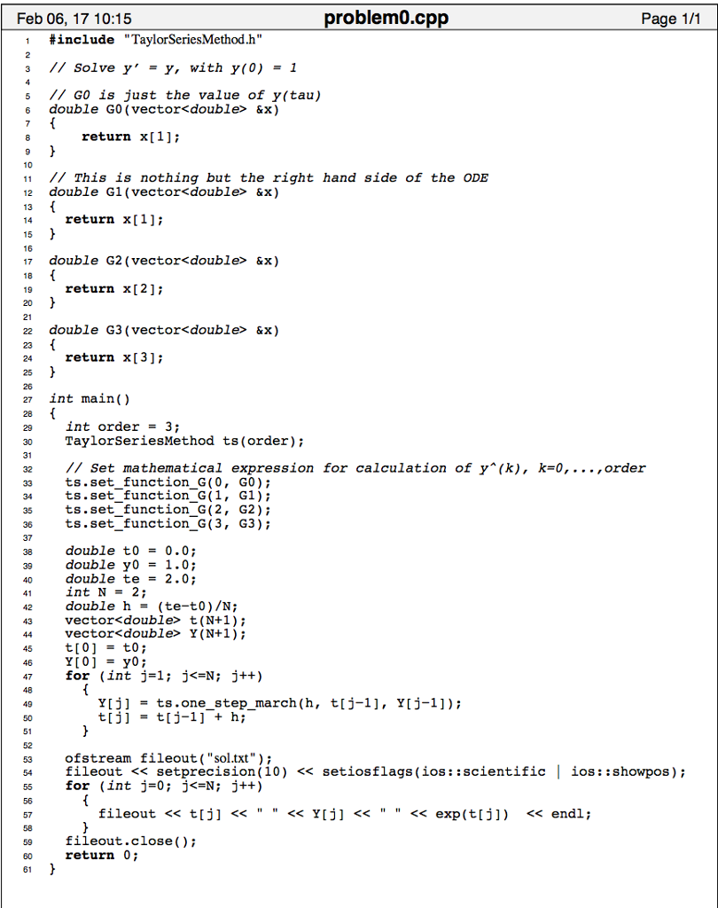 Taylor SeriesMethod.h Feb 05, 17 22:53 Page 1/1 1 | Chegg.com