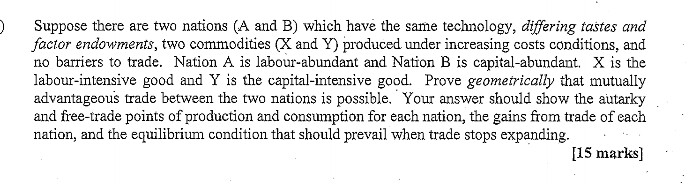 Solved Suppose There Are Two Nations (A And B) Which Have | Chegg.com