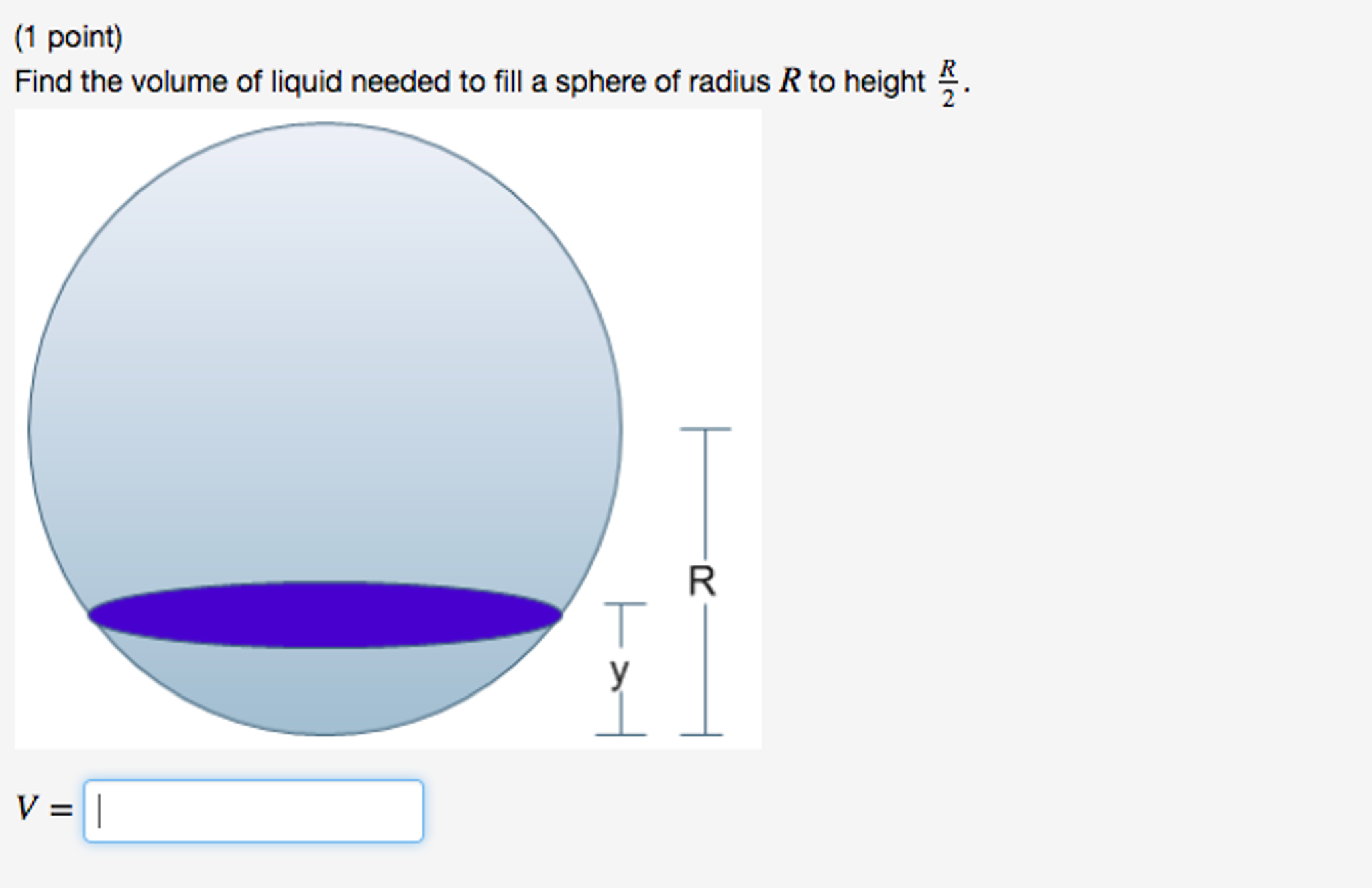 how to find the volume of a sphere with radius and height