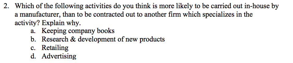 Solved Which of the following activities do you think is | Chegg.com