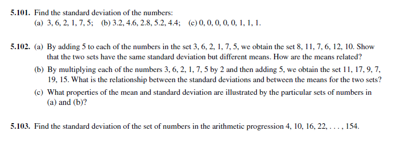 Solved Find the standard deviation of the numbers: (a) 3, | Chegg.com