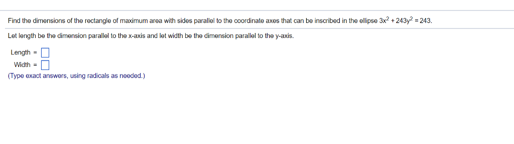 Solved Find The Dimensions Of The Rectangle Of Maximum Area Chegg