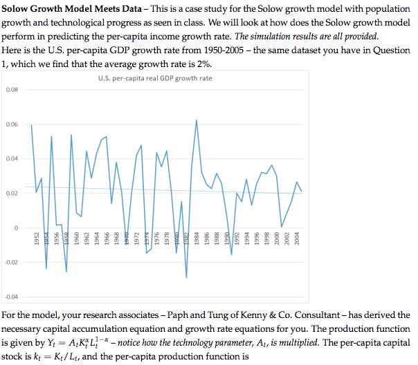 Solved Solow Growth Model Meets Data -This is a case study | Chegg.com