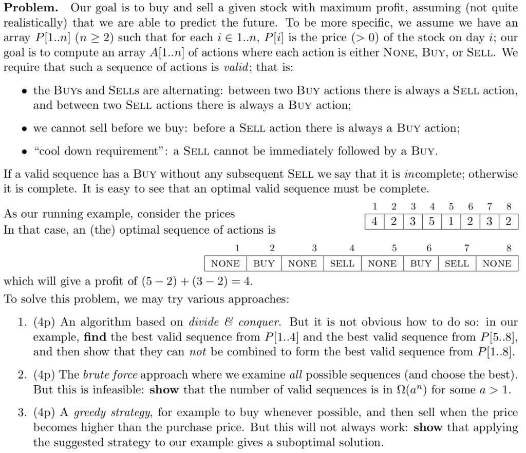 Maximum profit by buying and selling a share at most k times