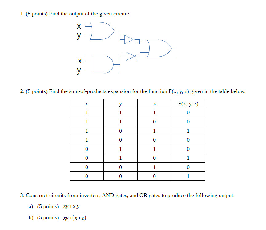 Solved Find the output of the given circuit: Find the | Chegg.com