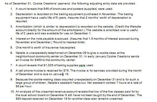 Solved Continuing Cookie Chronicle CCC4 Cookie Crestions is | Chegg.com