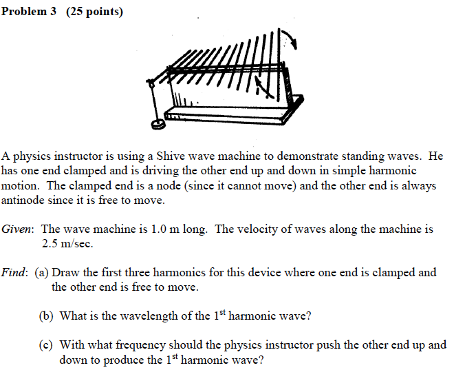 Solved A physics instructor is using a Shive wave machine to