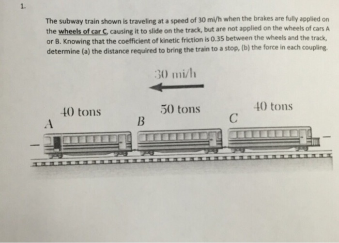 Solved The Subway Train Shown Is Travelling At A Speed Of 30 | Chegg.com