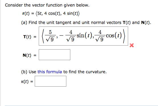 Solved Consider The Vector Function Given Below R T