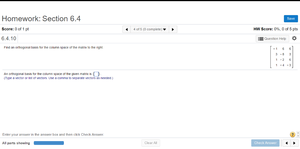 Solved Find an orthogonal basis for the column space of the