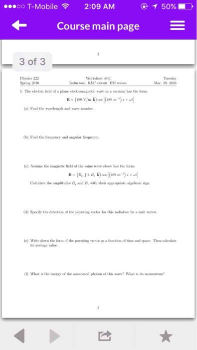 Solved The electric field of a plane electromagnetic wave in | Chegg.com