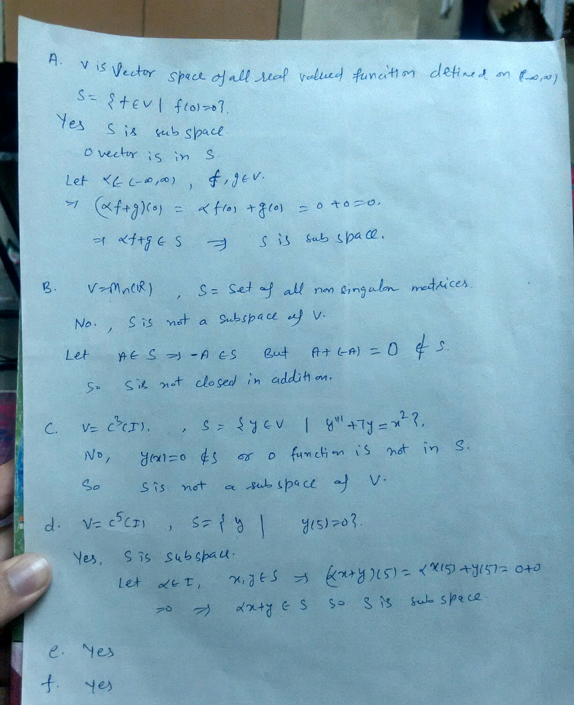 Determine Whether The Given Set S Is A Subspace Of The Vector Space V The Quizing App