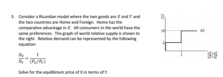 Solved Consider A Ricardian Model Where The Two Goods Are X | Chegg.com