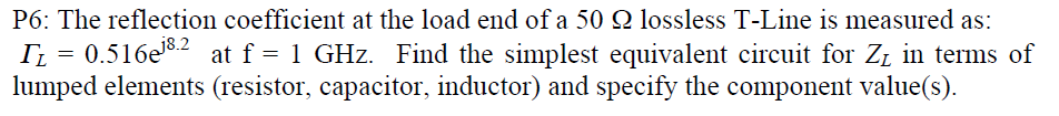 Solved The reflection coefficient at the load end of a 50 | Chegg.com