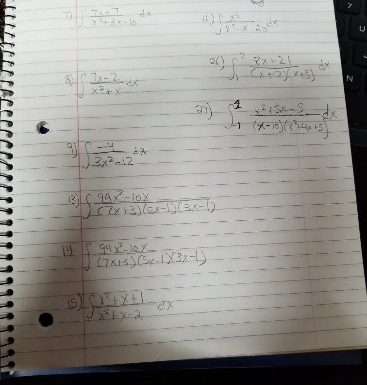 solved-integral-7x-7-x-2-3x-10-dx-integral-7x-2-x-2-chegg