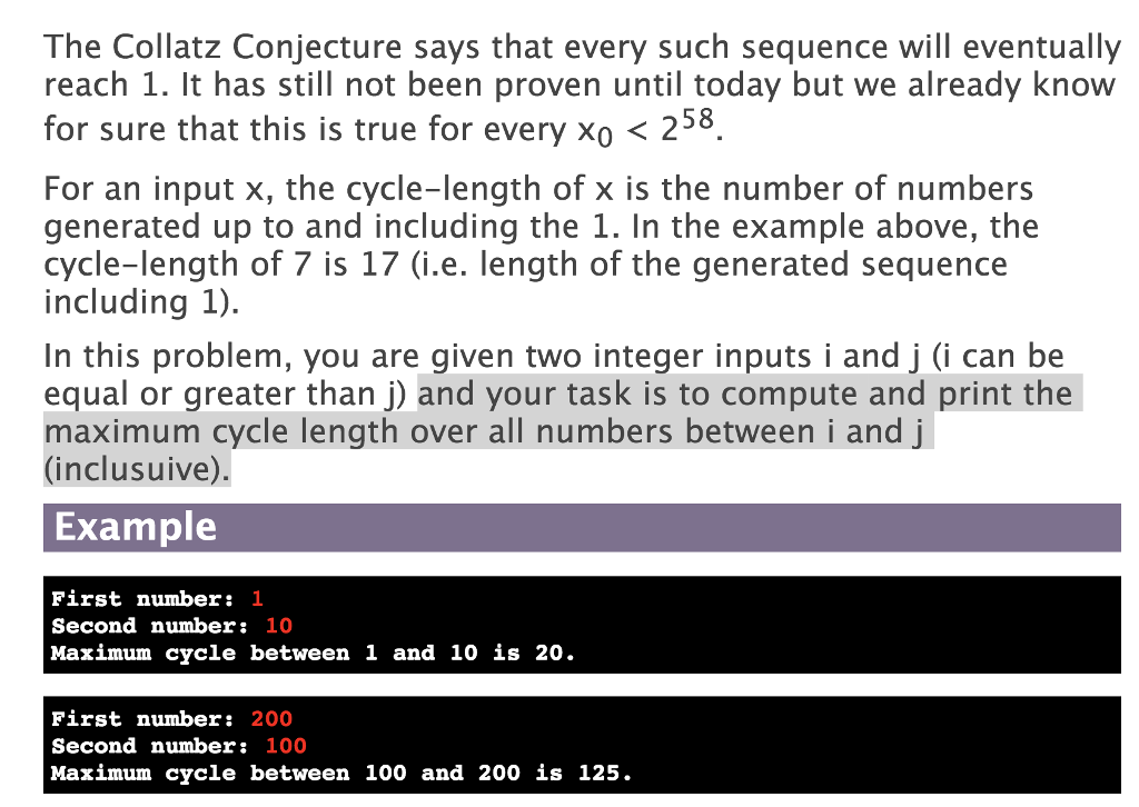 Solved The Collatz Conjecture says that every such sequence | Chegg.com