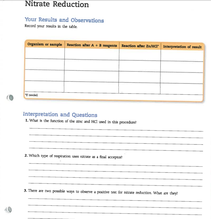 Solved What is the function of the zinc and HCL used in