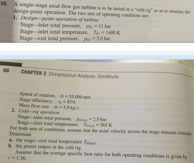 Solved 10. A single-stage axial flow gas turbine is to be | Chegg.com