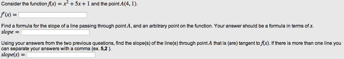 Solved Consider the function f(x) = x2 + 5x + 1 and the | Chegg.com