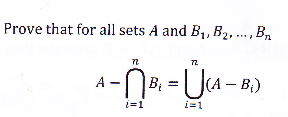 Prove That For All Sets A And B1, B2, , Bn | Chegg.com