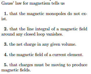 overse omgivet snak Solved Gauss' law for magnetism tells us that the magnetic | Chegg.com