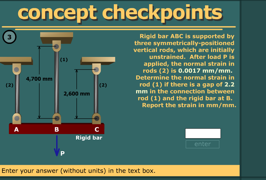 Rod Rigit Bar Solved Rigid bar ABC is supported by three | Chegg.com