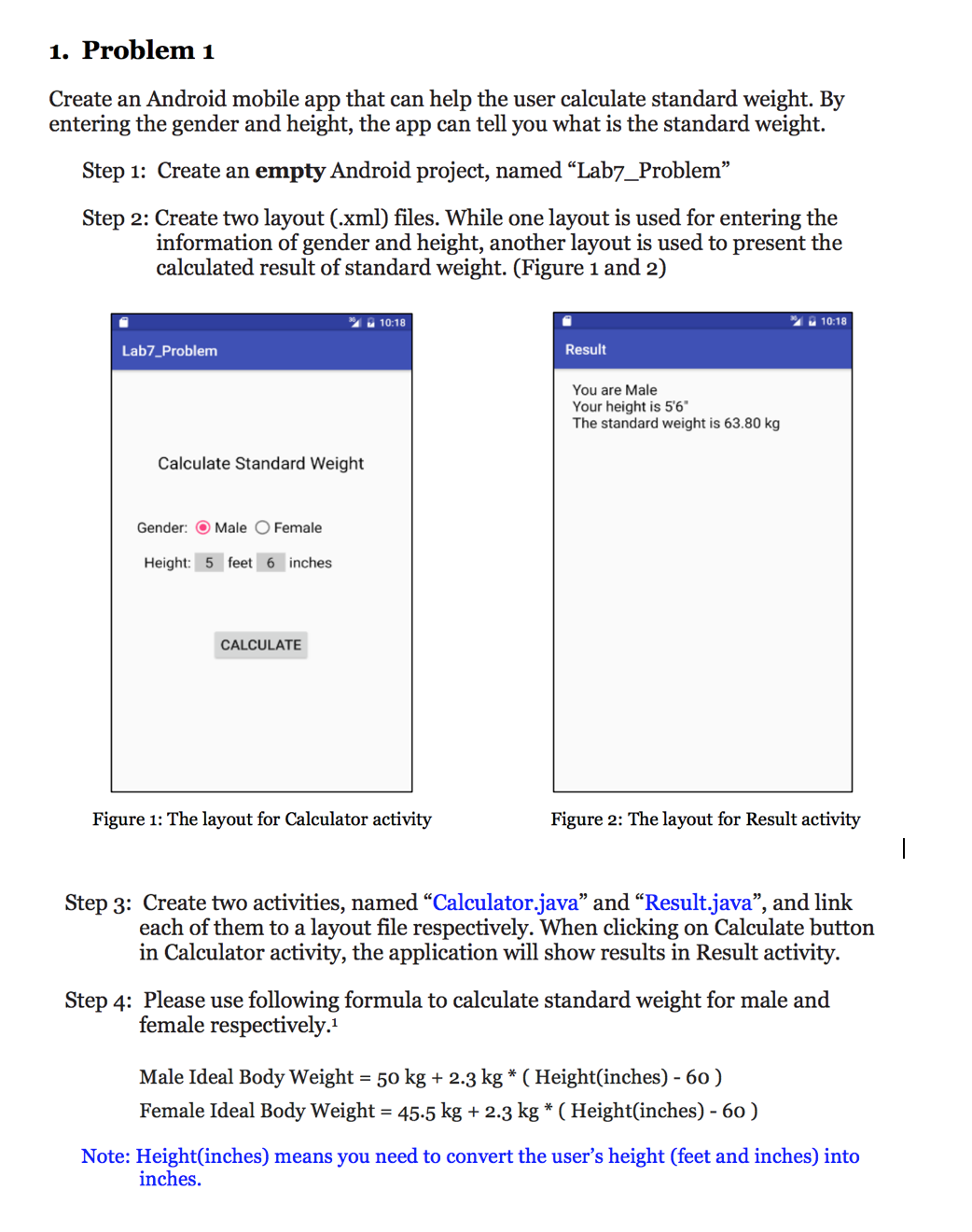 Solved Create an Android mobile app that can help the user | Chegg.com