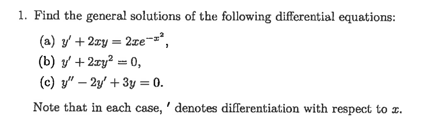 Solved Find the general solutions of the following | Chegg.com