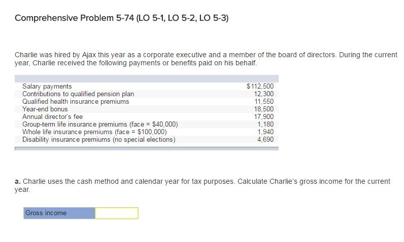 Solved Comprehensive Problem 5-74 (LO 5-1, LO 5-2, LO 5-30 | Chegg.com