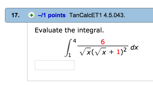 solved-evaluate-the-integral-integrate-4-1-6-square-root-chegg