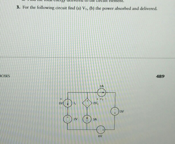 Solved For The Following Circuit Find (a) V_1, (b) The Power | Chegg.com