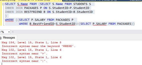 Solved The names of students whose best friends receive a | Chegg.com