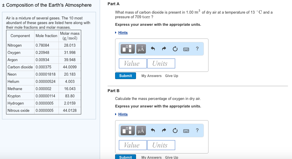 solved-air-is-a-mixture-of-several-gases-the-10-most-chegg