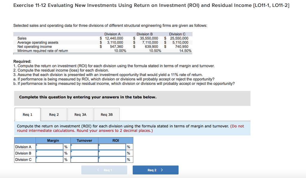 Solved Exercise 11-12 Evaluating New Investments Using | Chegg.com