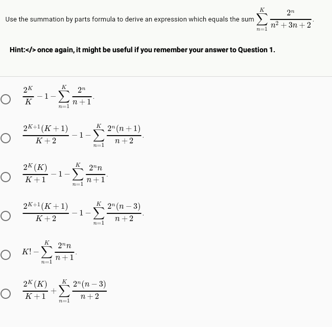 Solved Use the summation by parts formula to derive an | Chegg.com