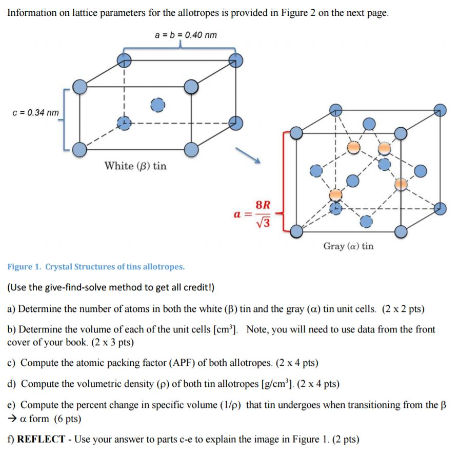 Solved When tin (Sn) is exposed to cold temperatures, it can