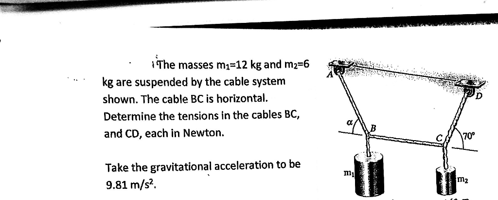 solved-the-masses-m-1-12-kg-arid-m-2-6-kg-are-suspended-chegg