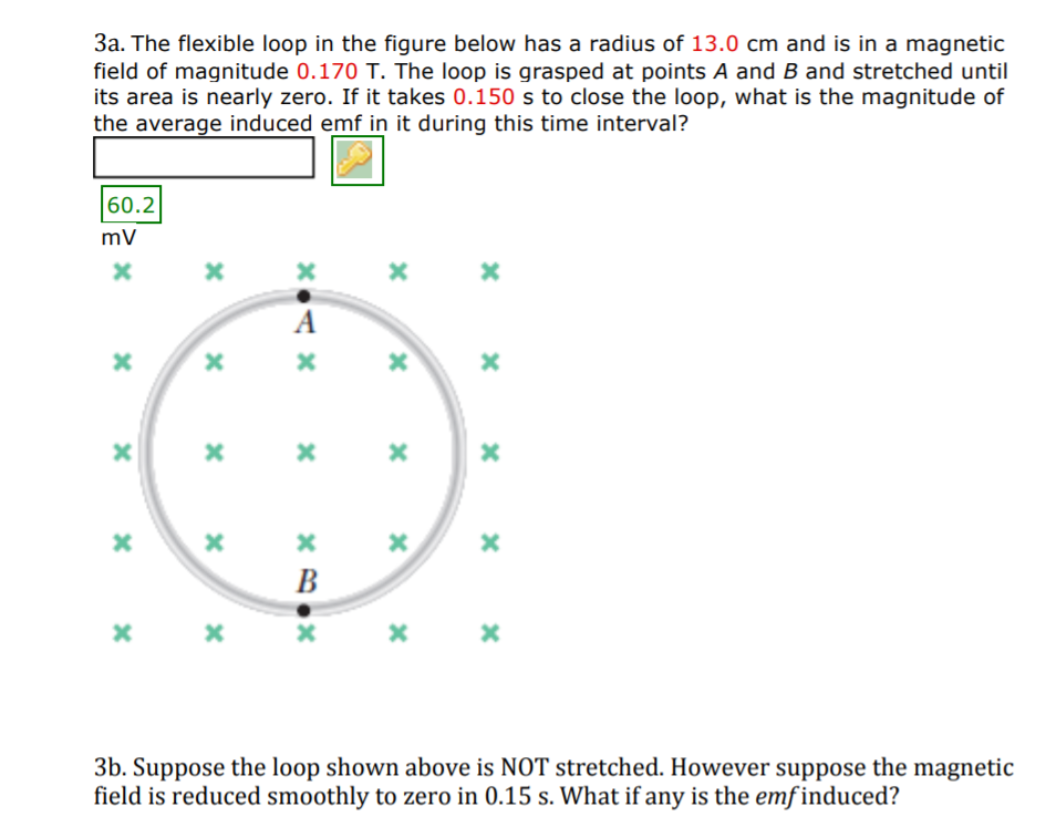 Solved 3a. The flexible loop in the figure below has a | Chegg.com