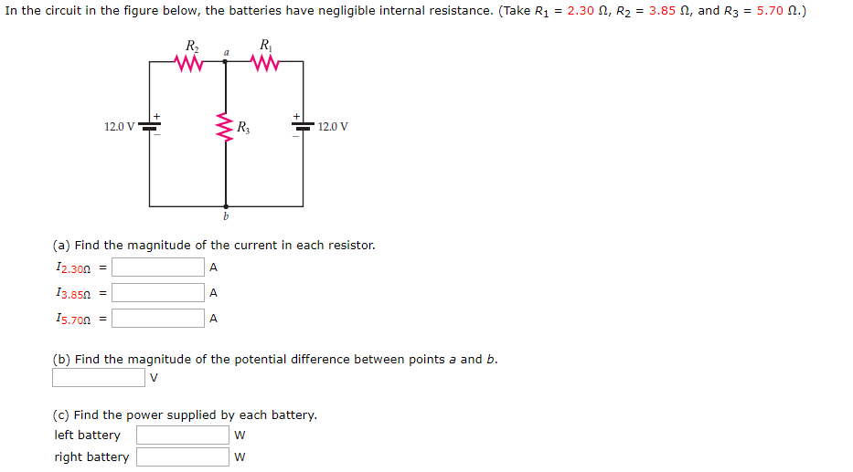 Solved In the circuit in the figure below, the batteries | Chegg.com