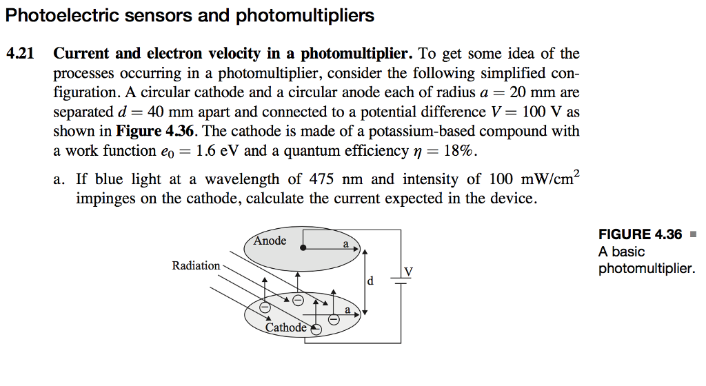 Solved Current and electron velocity in a photomultiplier.